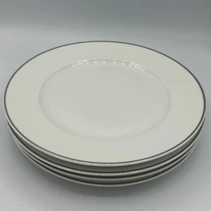 Rosenthal Germany White Silver Rimmed Dinner Plates M 8471 59 Silver Trim Lot 4 - Picture 1 of 6