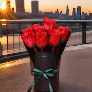 New- Red Rose Flower Ballpoint Pen 3pcs  ( Ink Color: Black) - Picture 1 of 16