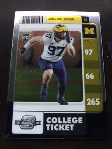 AIDAN HUTCHINSON RC 2022 Chronicles CONTENDERS OPTIC Draft ROOKIE Ticket #18 - Picture 1 of 2