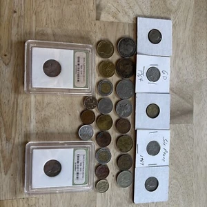 Assorted foreign and American Coins Lot. 27 Total - Picture 1 of 24