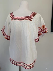 Madewell XS Gorgeous Ivory Short with embroidery, square neckline - Picture 1 of 4