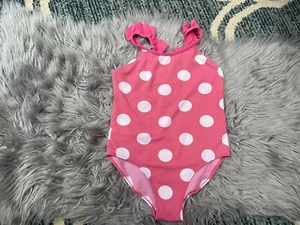 Zara Girl Pink Pink/white Polka Dot One Piece Swimsuit Bathing Suit 13-14Y 164 - Picture 1 of 6