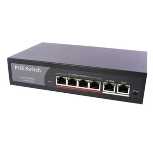 PoE Network Switch 10/100m Power Injector 4 Port + 2 Port Power Over Ethernet - Picture 1 of 4