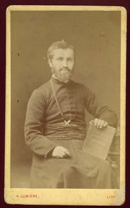photo cdv A.Lumière à Lyon .l'Abbé Edouard Duchesne Missionnaire en Laponie 1876 - Imagen 1 de 2
