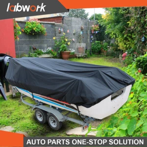 Labwork Boat Cover V-Hull Runabouts 11-13ft 420D Waterproof Heavy Duty Black - Picture 1 of 12