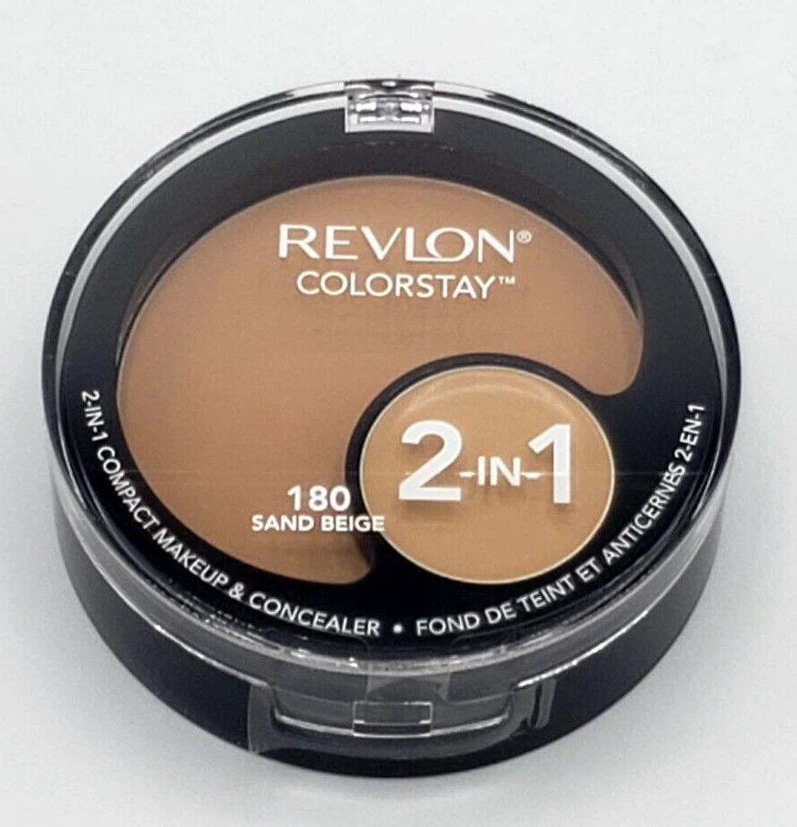 NEW Revlon Colorstay 2-in-1 Compact Makeup and Concealer- 180 SAND BEIGE - Image 1 of 1