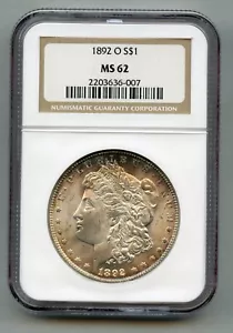 1892 O Morgan Silber Dollar NGC MS 62 - Bild 1 von 4