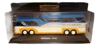 Sultana Peru Transportes Rojas Bus raro pressofuso scala 1:72 con supporto - Immagine 1 di 4