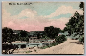 Springfield , Vermont River Road Postcard - Picture 1 of 2