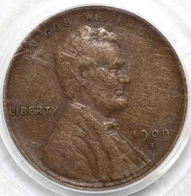 1909-S/S 1c Horizontal S Lincoln Cent PCGS VF 35 - Image 1 of 4