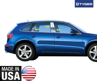 TYGER For 2011-2015 Audi Q5 6PC Stainless Steel Chrome Pillar Post Trim Foto 1 de 4