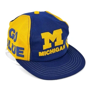 1980s Michigan Wolverines Snapback Hat Go Blue - Adver-Toos Challenger Cap - Bild 1 von 9