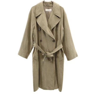 MAX MARA Trench Coat Italy Outerwear Khaki Beige Women's Auth Size 44/US:L - Image 1 of 4