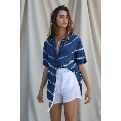 NWT Jen's Pirate Booty Tropics Kapalua Shirt Blue White Stripe Women's Size XS - Image 1 of 4