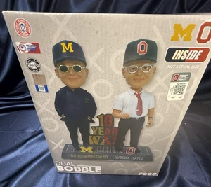 FOCO Bo & Woody 10 anni guerra Ohio State vs Michigan doppio Bobblehead nuovo con scatola edizione limitata # - Foto 1 di 15