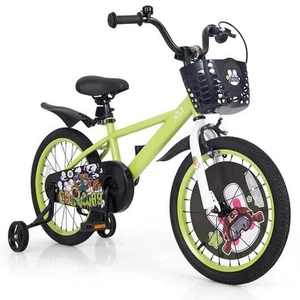 18 Inch Kids Bike Adjustable with Detachable Training Wheels for 4-8 Years Old-1 - Picture 1 of 1