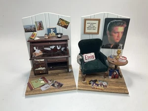 2er Set handgefertigte Elvis Presley Katze Puppenhaus Miniatur 2002 wie besehen - Bild 1 von 9