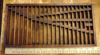 Antiga pequena impressora de madeira prensa Harris estojo regra nº 2 gavetas caixa de sombra primitiva  - Imagem 1 de 4