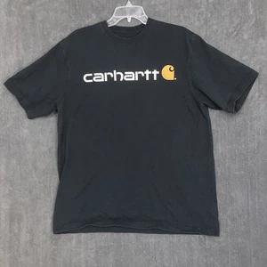 Carhartt Shirt Men Large Black Standard Fit Heavyweight Logo Graphic 100% Cotton - Picture 1 of 9