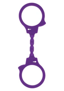 Handschellen Silikonmanschetten Stretch lila für erotisches Sexspiel - Bild 1 von 2