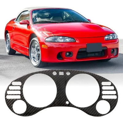 Carbon Fiber Gauge Cluster Bezel For 1995-1999 Mitsubishi Eclipse Manual MT Foto 1 de 4
