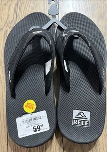 New With Tags Men’s Size 7 Reef Fanning Navy/Shadow Bottle Opener Flip Flops - Picture 1 of 5