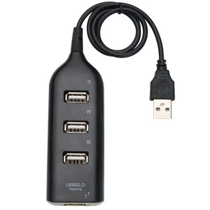 Mini 4 Port Hub High-Speed USB2.0 HUB Splitter Cable Adapter (Black) - Picture 1 of 1