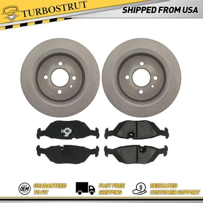 Kit de pastillas de freno y rotores traseros centrados OE para BMW 325e 1984-1987 Foto 1 de 4