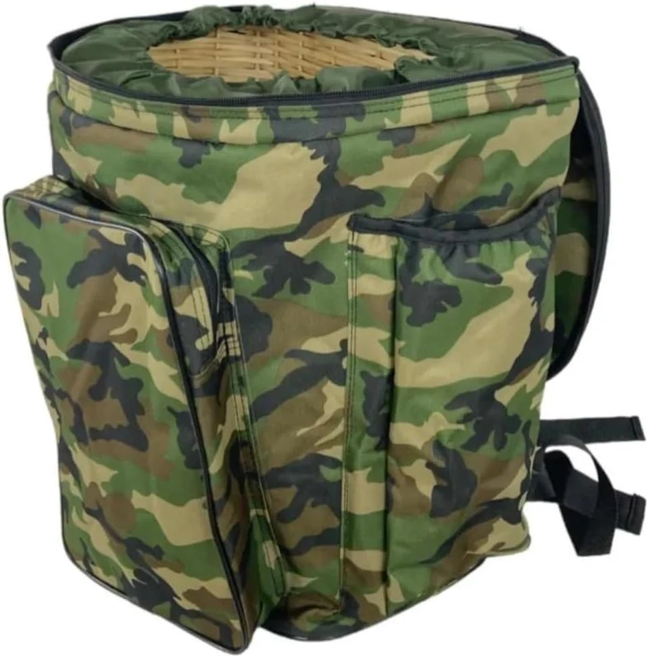 | Zaino Portafunghi per Raccolta Funghi Professionale, Verde Mimetico, Imbottito - Immagine 1 di 4