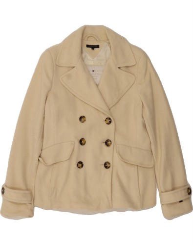 OFF WHITE Cappotto donna Tommy Hilfiger Pea UK 10 piccolo bianco sporco lana CW01