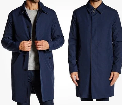 Cole Haan Men’s Trench Rain Coat Jacket Detachable Liner Medium Navy Blue EUC - Image 1 of 4