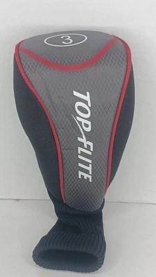 TOP FLITE 3 CUBIERTA DE CABEZA DE MADERA Negro Gris Rojo Cubierta de cabeza de madera de calle Foto 1 de 4