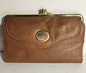 1960er Ambassador International braunes Leder Scheckbuch 7 x 4,5 - Bild 1 von 8
