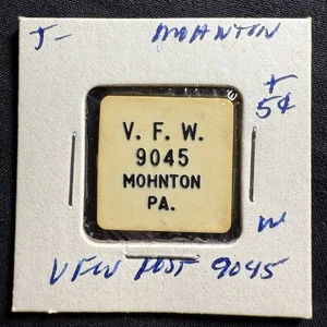 V.F.W 9045. Mohnton, PA. Gut für 5c im Handel. Quadratische Medaille HS164 - Bild 1 von 4