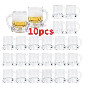 10X- Mini tazas de cerveza vasos de chupito vasos de cerveza ¡degustación de plástico! Blanco/Rojo2%C - Imagen 1 de 15