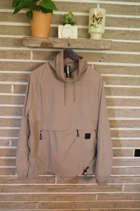 GYMSHARK LIGHTWEIGHT JACKET Mens Medium Tan Retake anorak windbreaker M - Picture 1 of 12