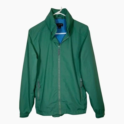 Lands End Men's Hooded Windbreaker Rain Jacket Size Small Full Zip Zip Pockets  - Image 1 of 4