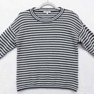 Madewell Women Seagrove Pullover Sweater in Stripe Size S Black White - Picture 1 of 4
