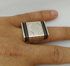Tuareg Ring Sterling Silver With Ebony Sz Vintage Men's Us Sahara Moroccan Rings