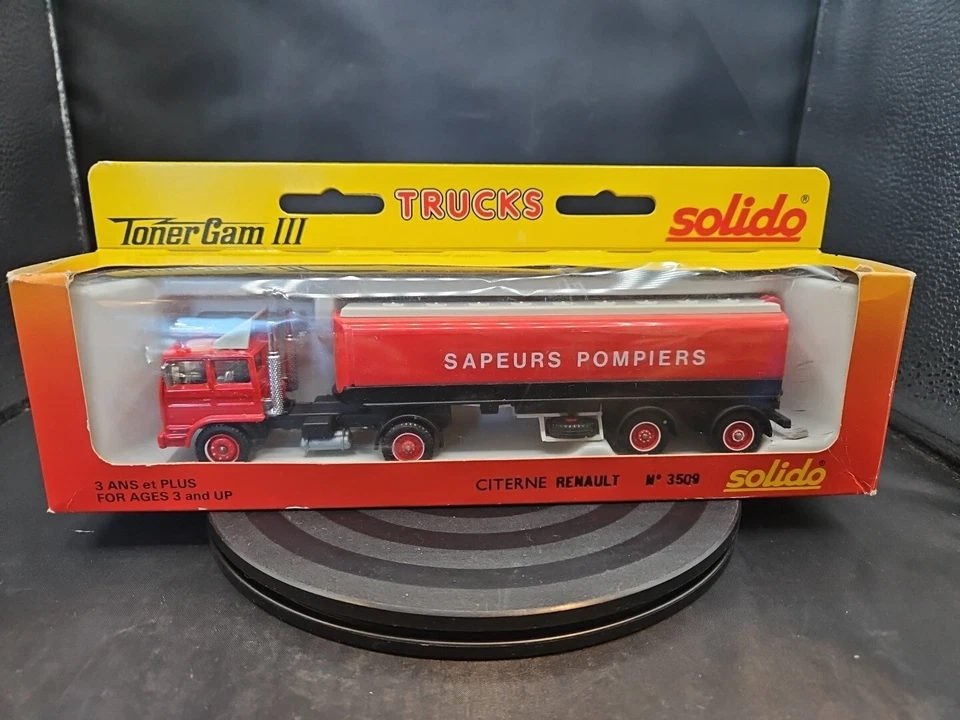 Solido Toner Gam III Renault Fire Dept Tractor Trailer Tanker Truck # 3509 NIB - Image 1 of 4