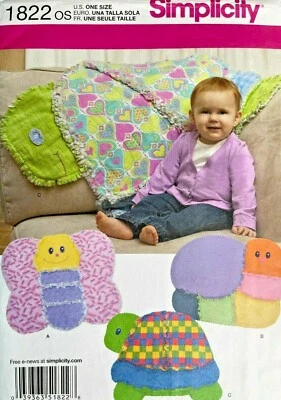 Simplicity Rag Quilts Butterfly, Snail, Turtle Pattern 1822 UNCUT - Image 1 of 2