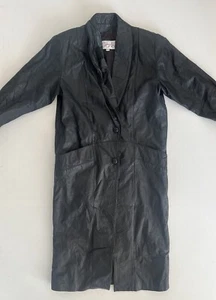 Vintage Women Long Genuine Leather Coat XS - Picture 1 of 4