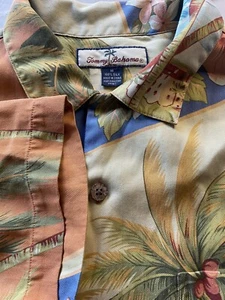 Men's Tommy Bahama Hawaiian Scene- 100% Silk- Size M- Very Cool - Picture 1 of 11