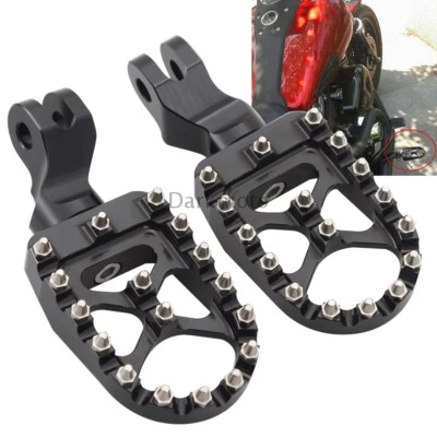 Black MX Style Wide Front Foot Pegs Footrests For Triumph Scrambler  2006-2015 - Image 1 of 4