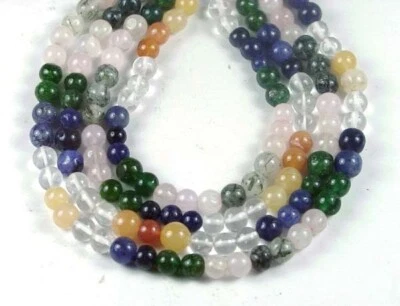 Cuentas redondas de piedra natural múltiple de 5-6 mm cuarzo jade jaspe ágata sodalita 14"  Foto 1 de 3