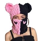 Halloween Bear Ears Balaclava Cap Novelty Knitting Beanie Womens Men Hat