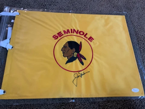 Seminole Golf Club Pin Flag straight from pro shop. Jack Nicklaus Signed JSA Cover