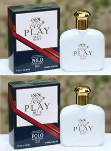 2PK PLAY BLUE SPORT for MEN EAU DE COLOGNE PARFUM PERFUME 3.4 OZ - Picture 1 of 2