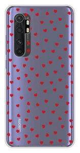 Coque en silicone imprimée compatible Xiaomi Mi Note 10 Lite Pluie de Coeurs - Photo 1 sur 3