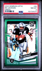 Green #/5 PSA 8 2023 Panini Donruss Optic Prizm #95 Bo Jackson - Picture 1 of 2